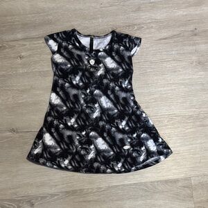 Summer Girl Stylish Black and Gray Kids Casual Dress